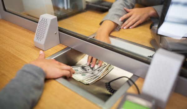 A close up of a monetary transaction.