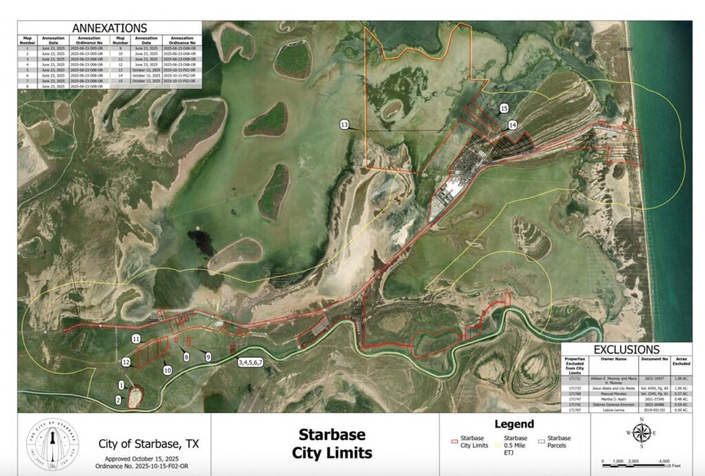 A map of the city of Starbase