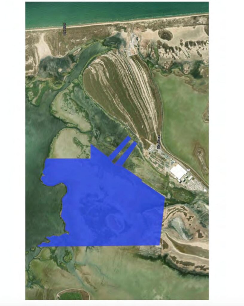 A map of the Boca Chica beach wetlands.
