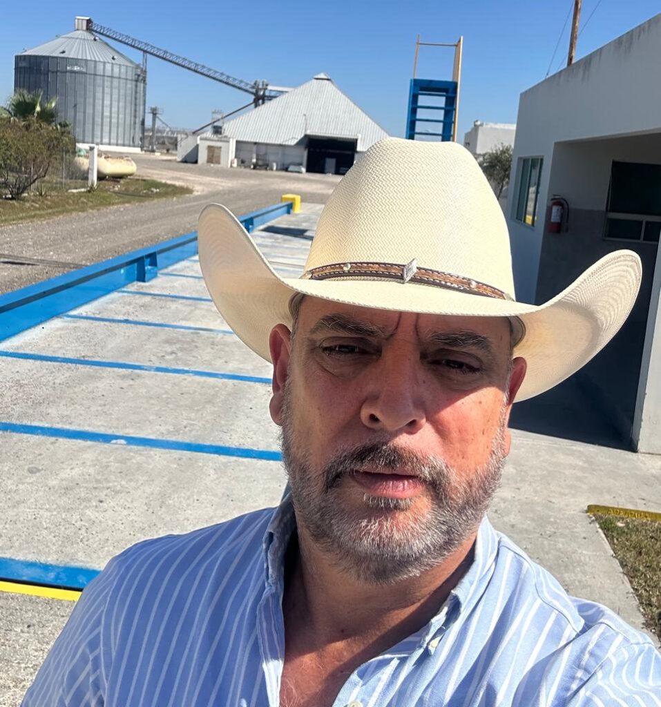 Portrait of farmer Eutimio Palacios at his grain facility.