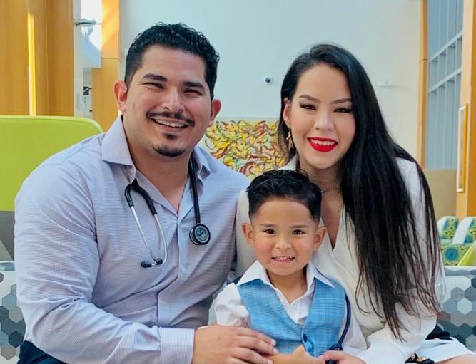 Hector Trejo poses with his wife, Leti, and son, Gabriel. Courtesy of | UTRGV