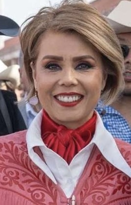 Tourism director Leticia Garza de Bravo at a public event in Río Bravo.