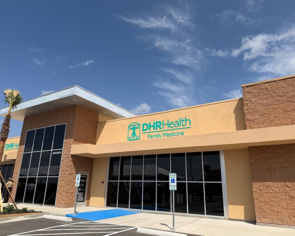 Exterior view of the DHR Health Family Medicine clinic building in Rio Grande City.