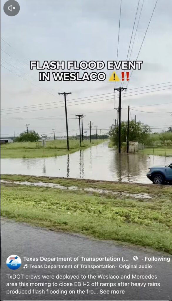 Un vídeo de las inundaciones, realizado por el Departamento de Transporte de Texas.