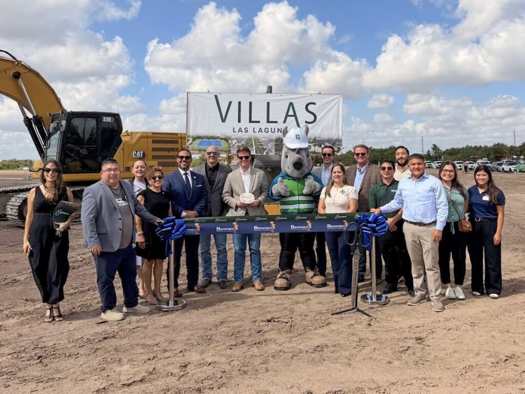 Local leaders and project representatives gather at the Villas Las Lagunas groundbreaking in Brownsville.