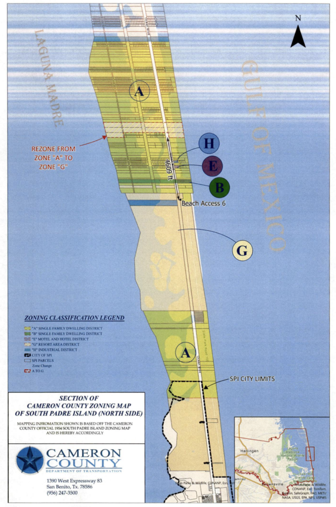 Map showing the rezoned area on north SPI.